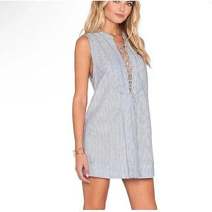 Free People Poppin Off Lace-Up Mini Dress